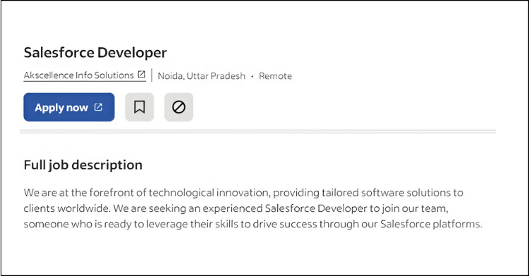 CareerJob Pathway | Salesforce Developer Skills | Akscellence Info Solutions 