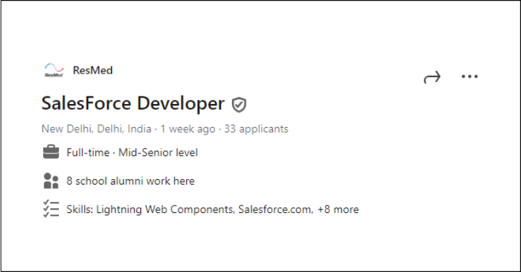 Salesforce Developer Skills|ResMed|Find Right Job