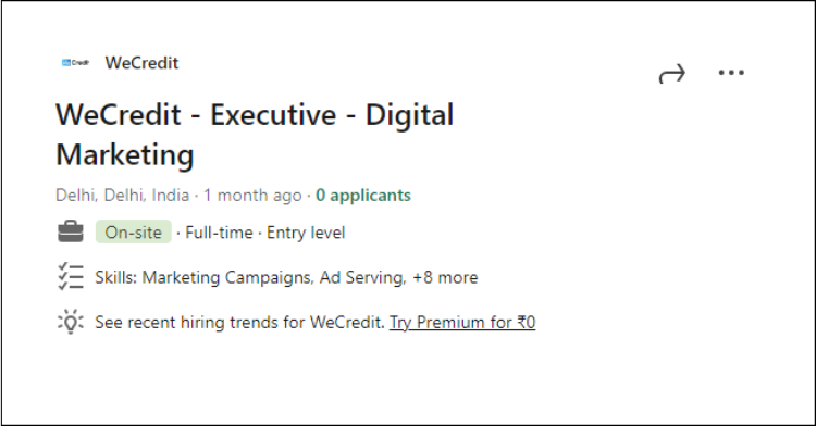 Digital Marketing Career Opportunities |WeCredit|Find Right Job