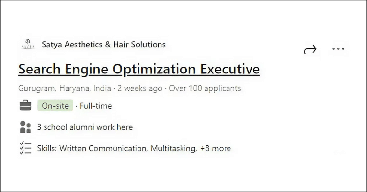 On-Page And Off-Page SEO | Satya Aesthetics & Hair Solutions|Career Opportunities