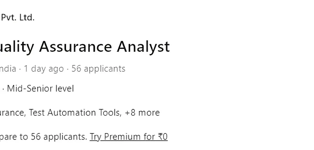 Salesforce Assurance Analyst.