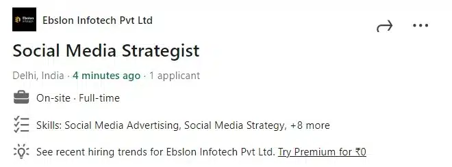 Social media marketing jobs