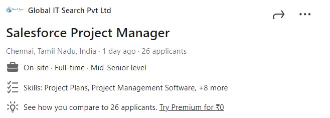Salesforce jobs in India | Global IT Search | Salesforce Project Manager