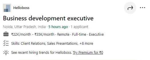 Salesforce Jobs in India| Helloboss| Business development executive