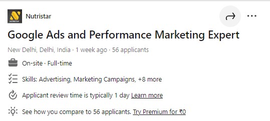 Career in Digital Marketing| Nutristar| Google Ads and Performance Marketing Expert