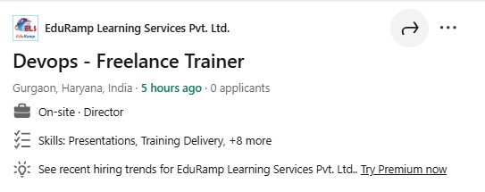 Salesforce Developer Skills| EduRamp Learning Services Pvt. Ltd.| Devops – Freelance Trainer