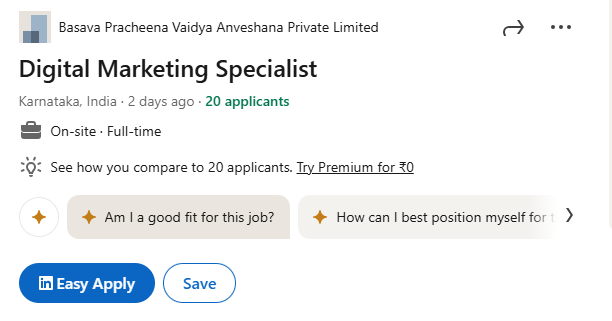 Marketing Specialist| Basava Pracheena Vaidya Anveshana| Digital Marketing Specialist