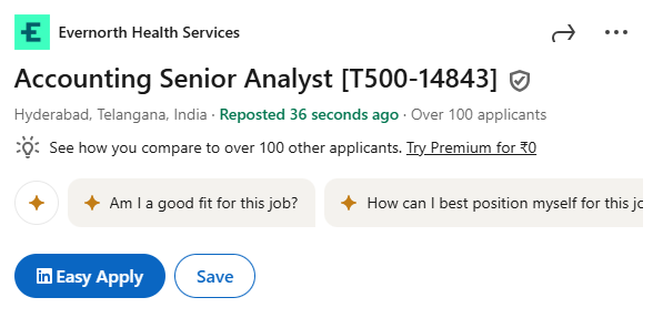 SAP Basis Jobs|Evernorth Health Services | Accounting Senior Analyst [T500-14843]